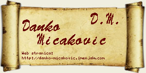 Danko Micaković vizit kartica